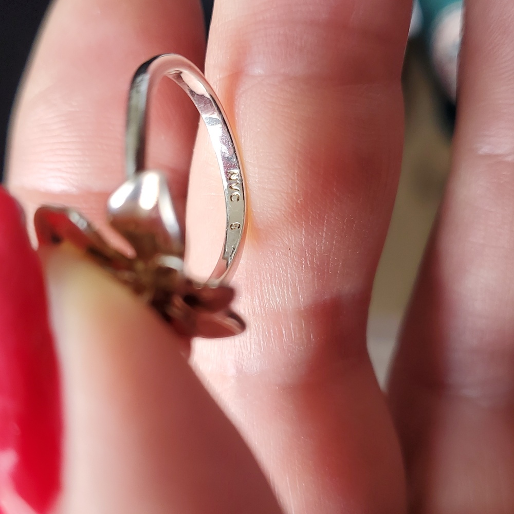 Silver 0,2ct Ruby Natural Flower Ring - image 3